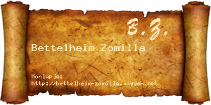 Bettelheim Zomilla névjegykártya