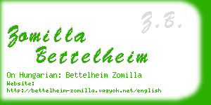 zomilla bettelheim business card